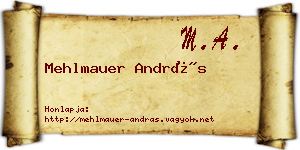 Mehlmauer András névjegykártya